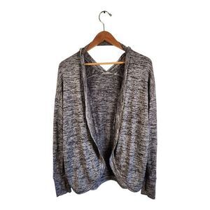 Athleta Post Gray Wrap Open Front Cardigan‎ Womens Medium